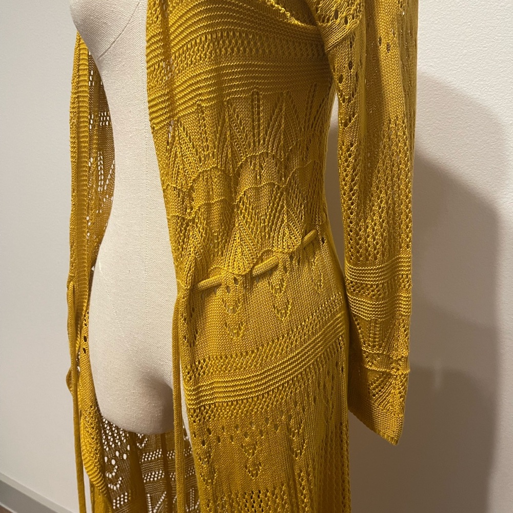 Francesca’s - Alya open knit cardigan w/ string